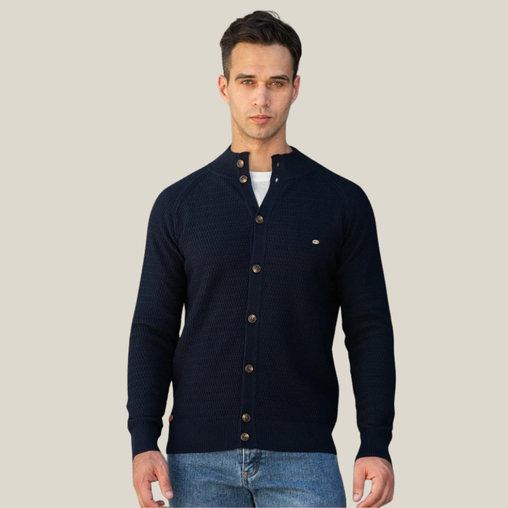 Oakern Textured Sweater Knit Button-Up