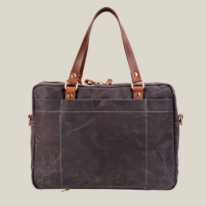 Oakern Expedition Briefcase – Waxed Canvas & Leather Laptop Bag