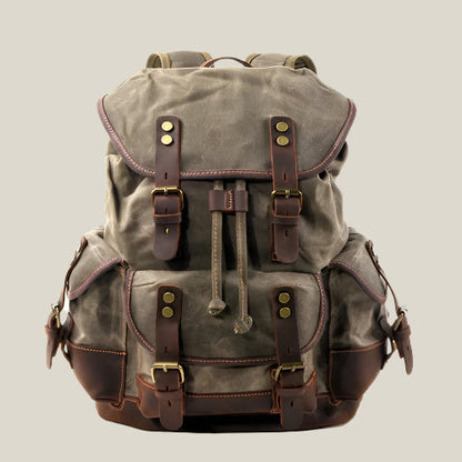 Oakern Explorer Backpack – Waxed Canvas & Leather Rucksack