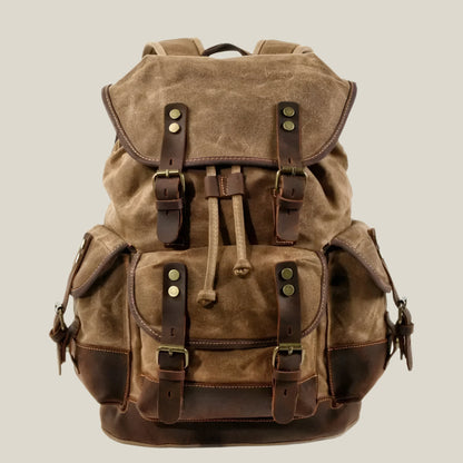 Oakern Explorer Backpack – Waxed Canvas & Leather Rucksack