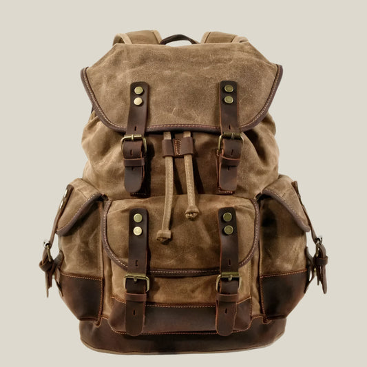 Oakern Explorer Backpack – Waxed Canvas & Leather Rucksack