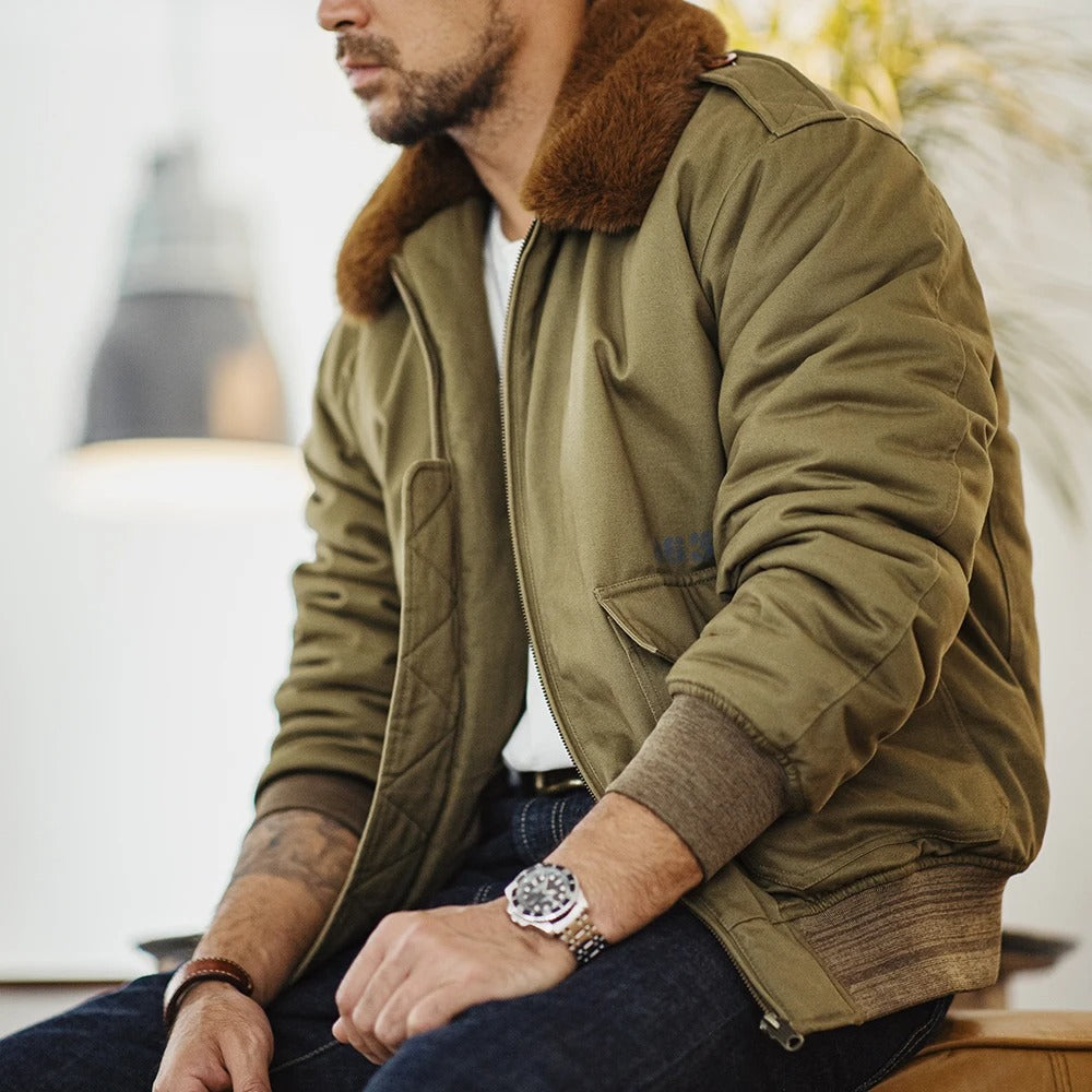 Oakern Military Bomber Jacket – Heavy-Duty Flight Coat