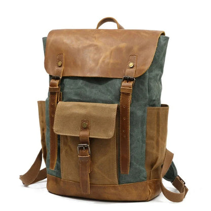 Oakern Trailblazer Backpack – Waxed Canvas & Leather Rucksack