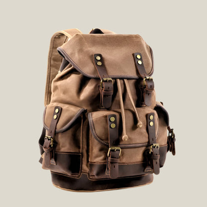 Oakern Explorer Backpack – Waxed Canvas & Leather Rucksack
