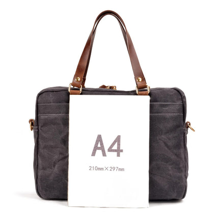 Oakern Expedition Briefcase – Waxed Canvas & Leather Laptop Bag